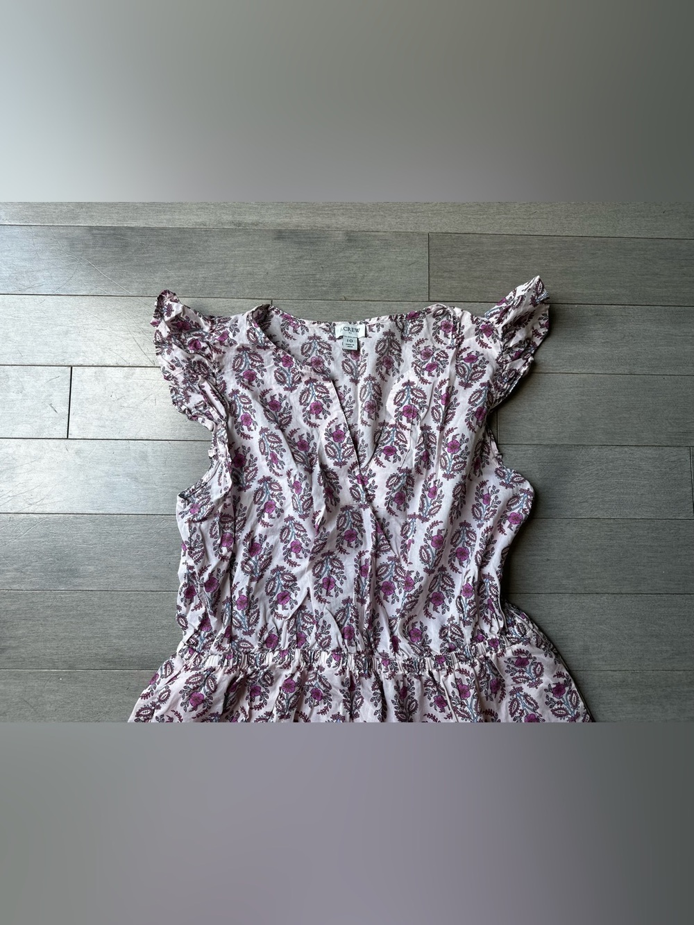 Women’s J Crew Pink And White V Neck Flutter Sleeves Tiered Maxi Summer Dress 10 - Picture 4 of 6